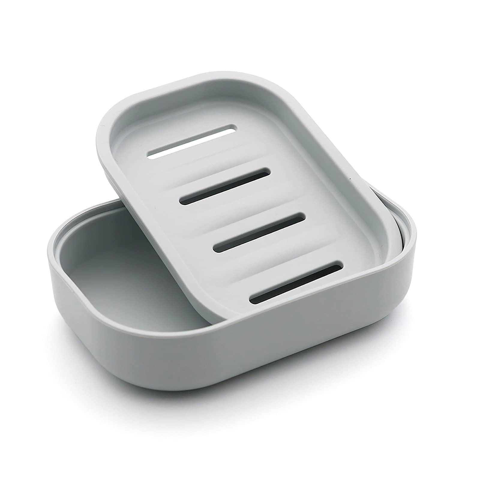 Uviviu Soap box,bar soap dishes,easy to drain (Grey blue)