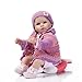 Nicery Reborn Baby Doll Soft Simulation Silicone Vinyl 18inch 45cm Lifelike Boy Girl Toy Red Pillow Eyes Open