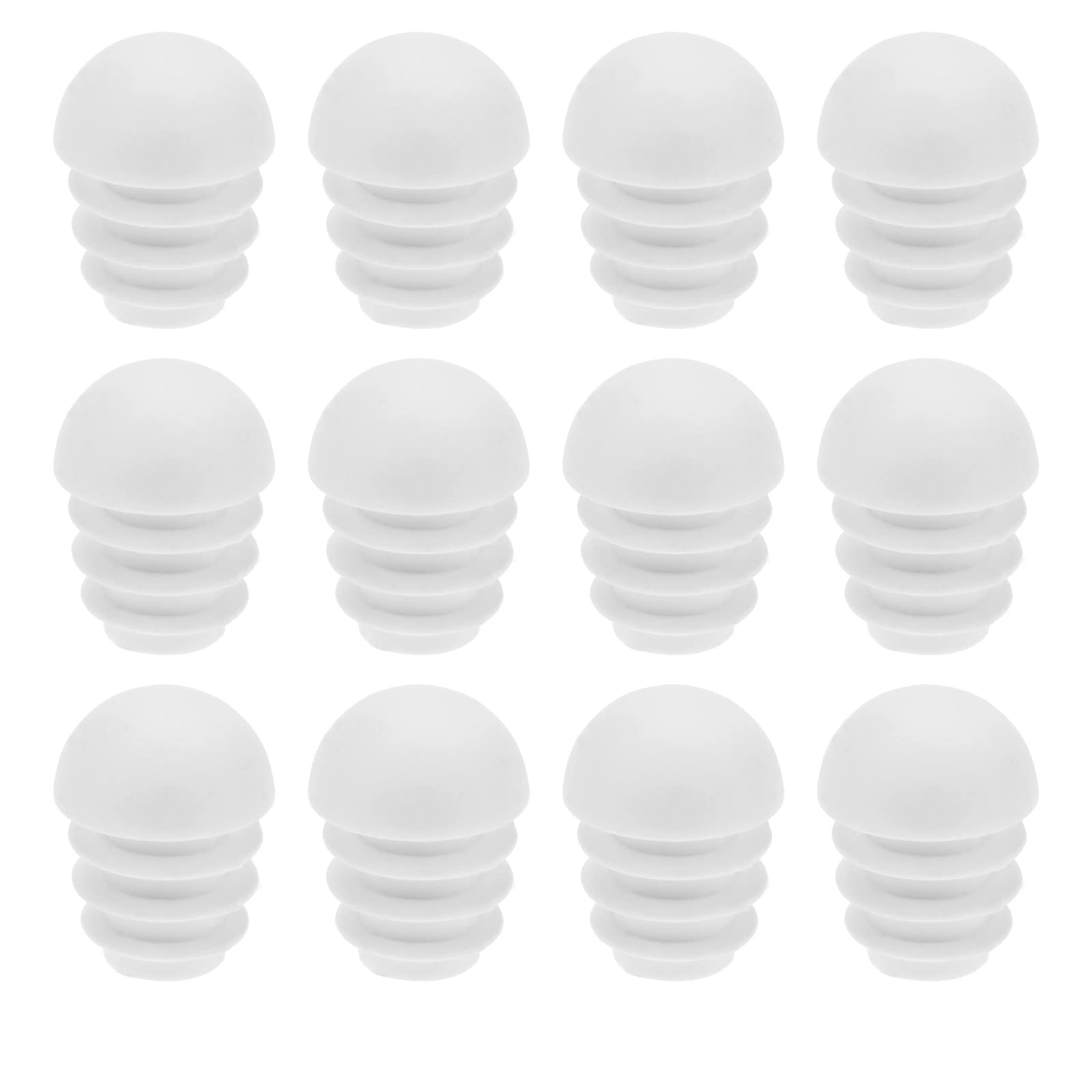 VGOL 50Pcs Plastic Tube Insert Plug Round End Plugs Tube Domed Inserts End Caps Stoppers Furniture Accessories for Chairs Table Legs 16mm White
