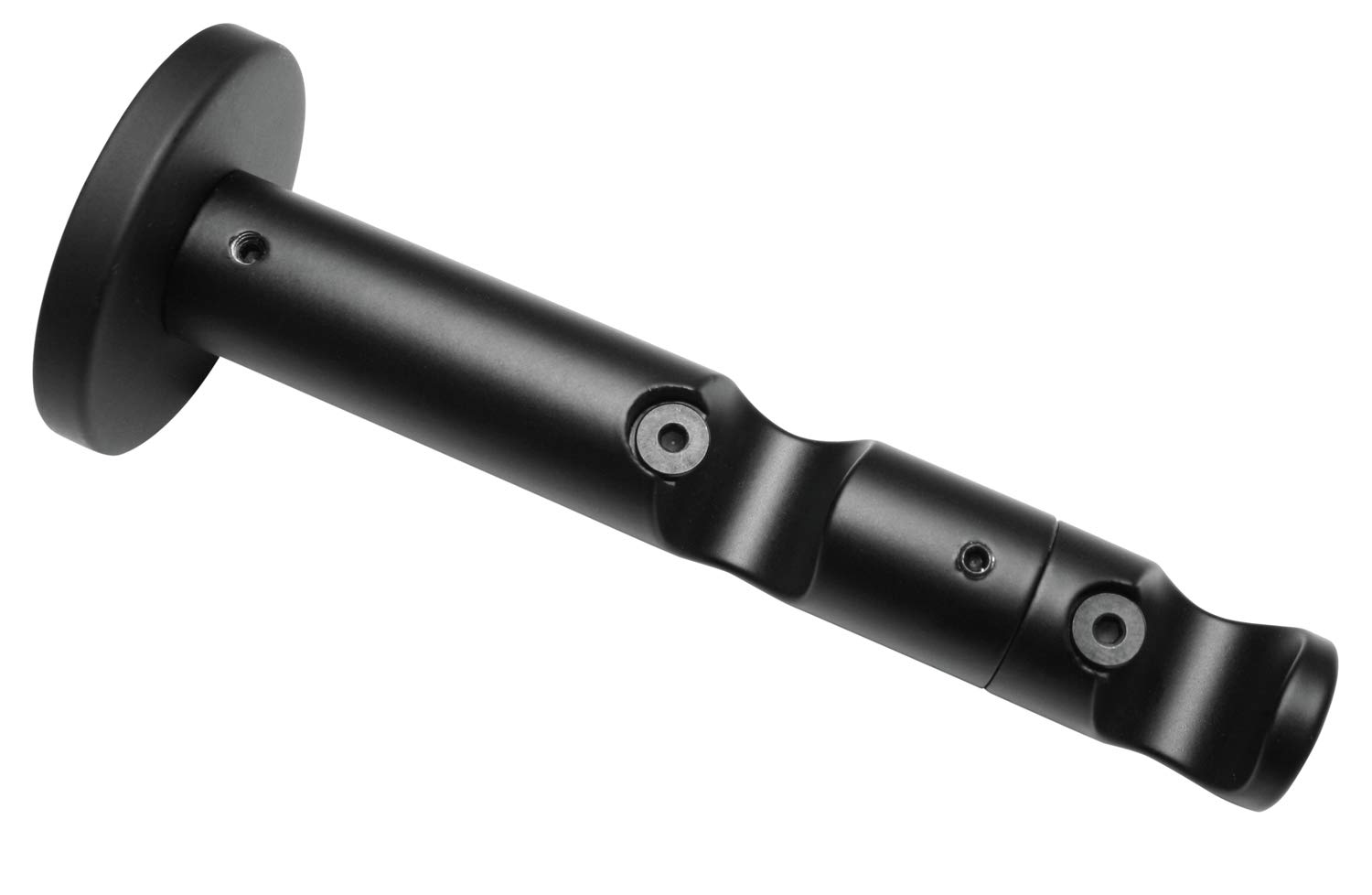 Gardinia Memphis Series Double Combination Bracket with Metal Mounting Plate for Curtain Rods, 2-Track Open, All Mounting Parts Included, Diameter 16 mm, Metal, Matt Black, 7.5/5 cm