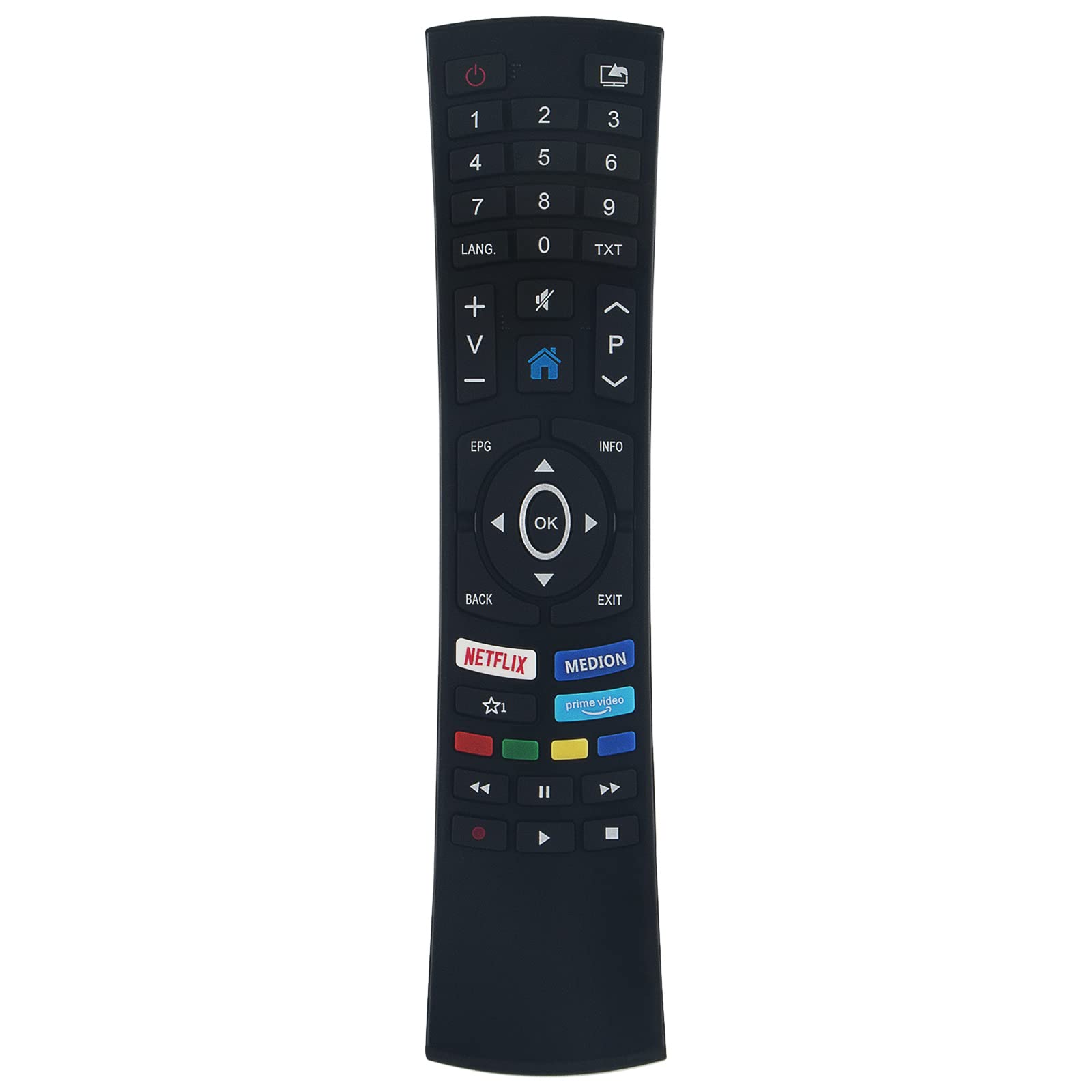 Replacement Remote Fit for MEDION Smart-TV 4K UHD OLED QLED TV X14312 X14309 X14317 X15013 X15018 X15061 X15514 X15521 X15522 X15564 X15807 X16523 X17575 P14344 MD31042 MD31500 X15092 MD31406 RC1822