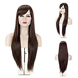 MelodySusie Dark Brown Straight Wig - Fashion Women Long Straight Wig with Free Wig Cap (Dark Brown)