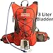 NORTHERN BROTHERS Lightweight Hydration Backpack Bladder Pack Daypack with 3 Liter/100 oz Reservoirs Water Bladder Bag (Orange Backpack + 3L Bladder)