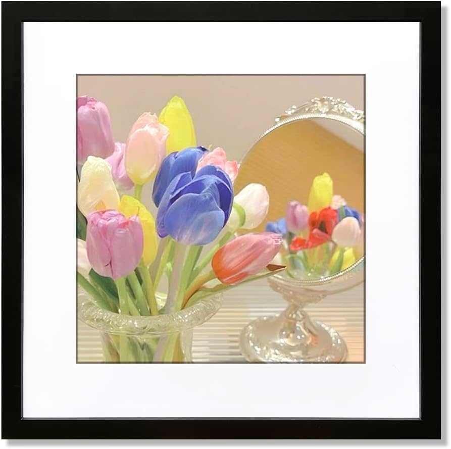 Photo Albums, Frames & Accessories - ALLUCKYAN 15x15 Black Picture Frame Mat for 11x11 Photo Wall Mounting Poster Frame-1pcs