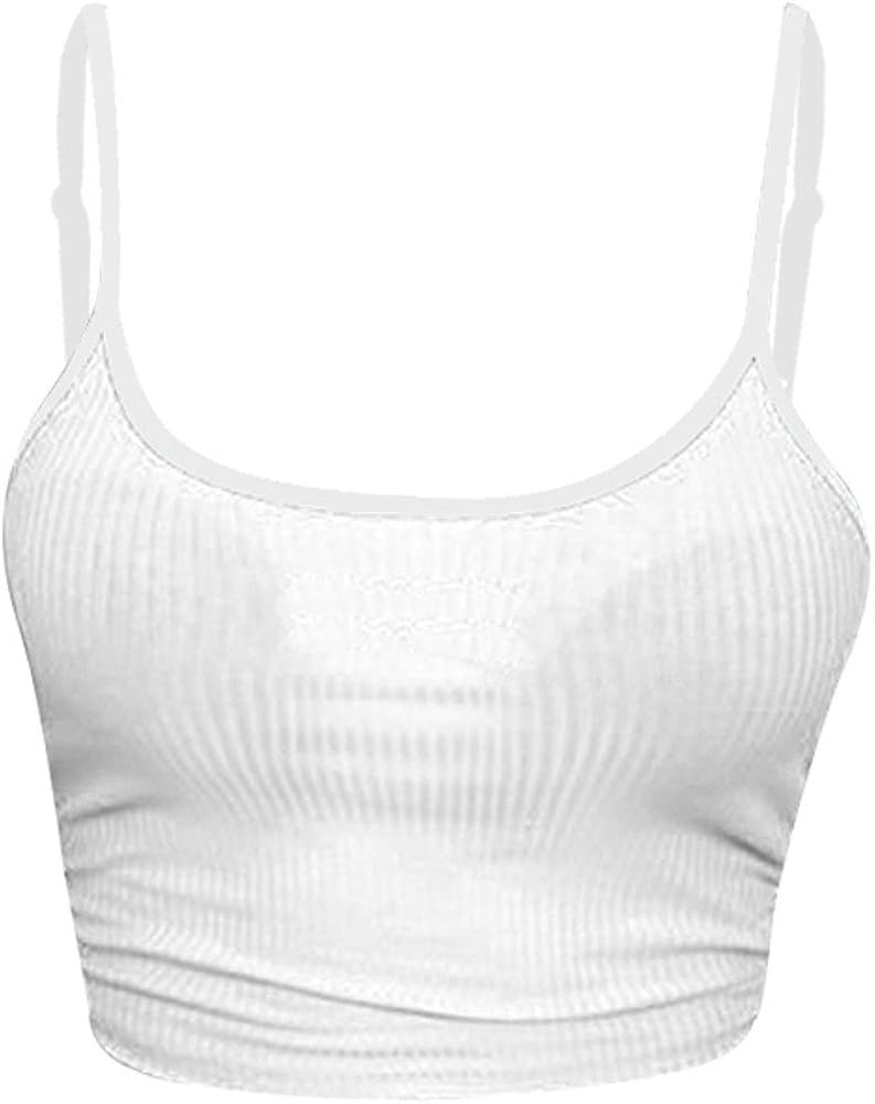 LEKODE Women Solid Camisole Elastic Fashion O-Neck Vest