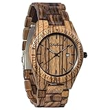 Zebra Wood Grain Watch - Handmade Wooden Wrist Watch