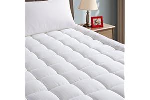 EASELAND Mattress Pad Queen Size Pillow Top Mattress Cover Quilted Fitted Mattress Protector Cotton 8-21" Deep Pocket Mattress Topper(60x80 Inches)
