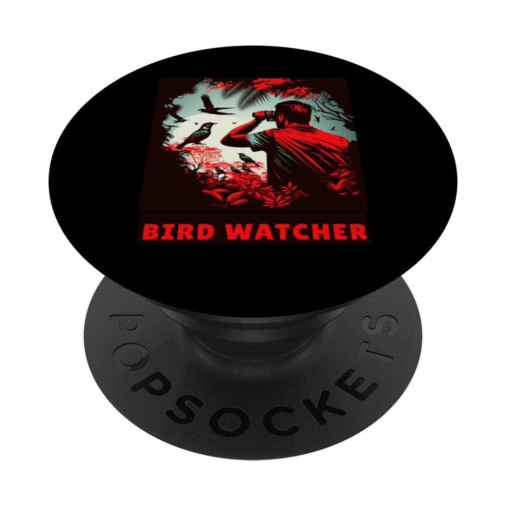 Bird Watcher Outfit Watching Bird Apparel Birding Bird Nerds PopSockets Swappable PopGrip