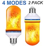 MASCOTKING LED Flame Effect Light Bulb- 4 Modes with Upside Down Effect,E26 Standard Base, Simulated Decorative Light,Flame Bulb for Christmas Decorations (2 Pack)
