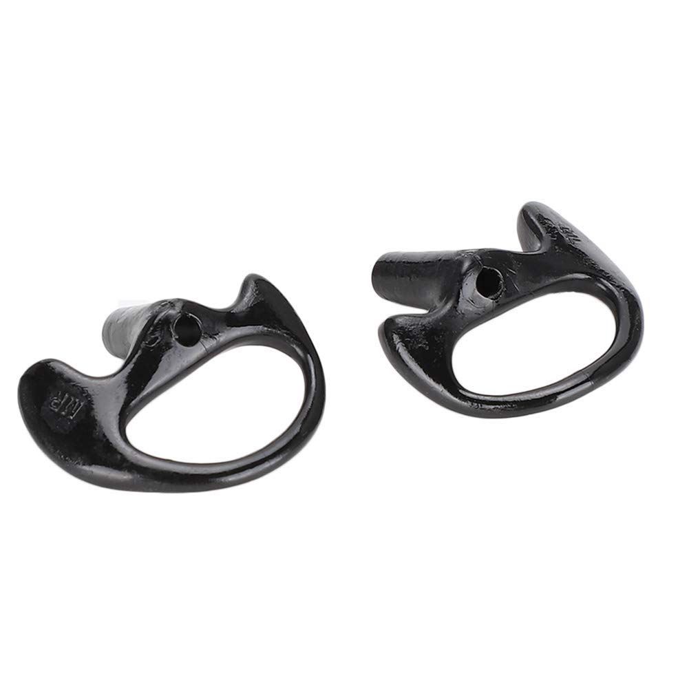 Dioche Radio Earpiece, Radio Earpiece Mold, Comfortable Black Silica Gel Ear Mould Replacement for Most Coil Tube Audio Kits Both Ears (Large)