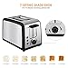 Toaster 2 Slice Warming Rack Brushed Stainless Steel for Breakfast Bread Toasters Defrost Reheat Cancel Button Removable Crumb Tray By KEEMO