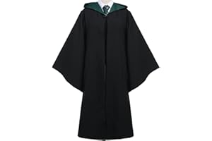 YLYGJGL Magician Themed Hooded Cloak Adult Teens, Black Wizard Robes Men Women,Halloween Movie Role Play Costume