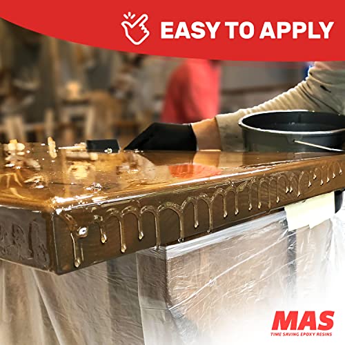 MAS Table Top Pro (2-Gallon Kit) | Crystal Clear Casting for DIY Arts and Crafts Projects | 2-Part Resin and Hardener Epoxy Kit | for Countertops, Wood Tables, Tabletops, Bar Tops, and More