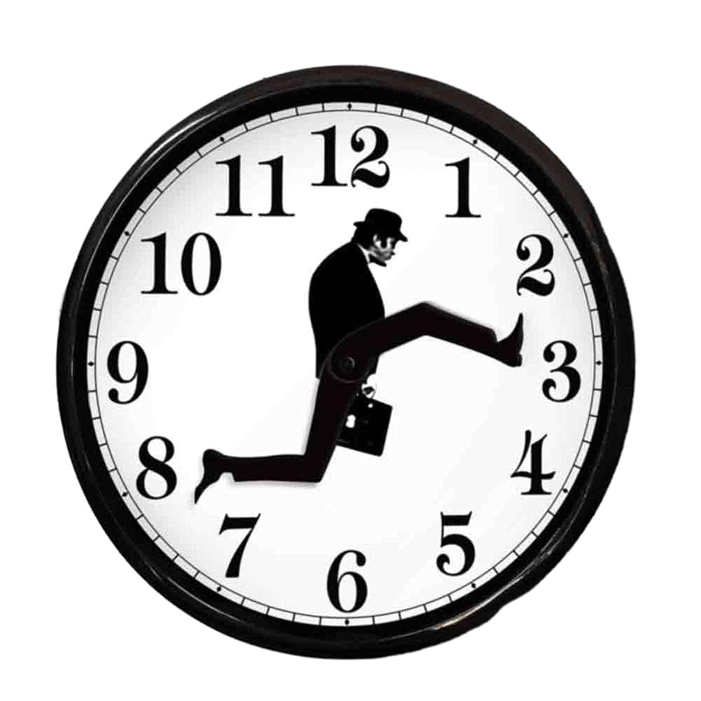 Wall Clock Ministry of Silly Walks Clock Glass Wall Round Clock Silent Wall Watch Clock for Hotel Living Room Decor