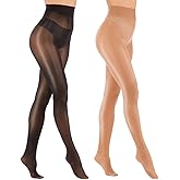 ARRUSA Women's Super Sexy Shiny Sheer Control Top Footed Tights Silk Stockings Ultra Shimmery High Waist Pantyhose