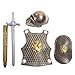 Luerme Kids Knight Armour Set Role Play Costume Dress-up (Golden Gragon)