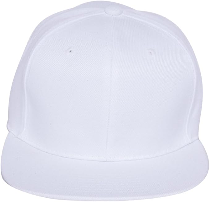 Plain Fitted Flat Bill Hat White 71/4 Amazon.in Clothing & Accessories