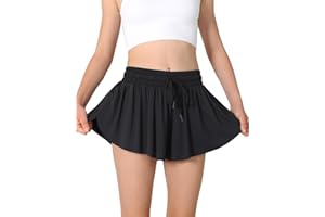 AIOIC Girls Butterfly Shorts Flowy Shorts with Pocket Kids Butterfly Skirts with Spandex Liner