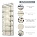 Hosome 2 Pack Over The Door Shoe Organizers with Adjustable Elastic Bands, Hanging Shoe Organizer with 12 Reinforced Mesh Pockets, 6 Large Mesh Storage Compartments, 8 Hooks, Beige, 59x22 inch