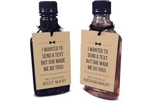Heather & Willow Funny Groomsmen Proposal Cards - Set of 8 Tags | Groomsmen Gifts & Bridesmaid Gifts for Groomsmen Proposal Box - TEXT