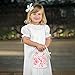 Unomor Hand Knitting Flower Girl Basket, White Wedding Ceremony Basket with Satin Bowknot, Elegant Hollow Design, Perfect for Petals and Special Occasions