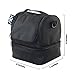 Nex Lunch Bag Double Cooler Carry Bag Insulated Tote Large Capacity with Adjustable Shoulder Strap and Zip Closure Travel Lunch Tote(Black)