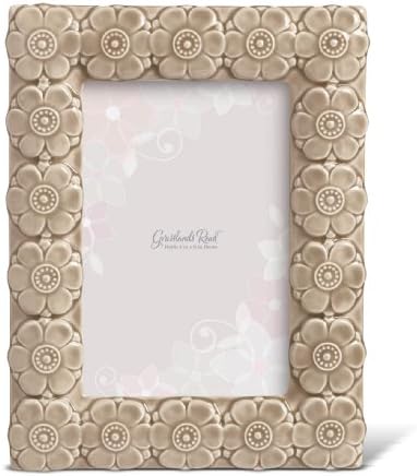Grasslands Road Everyday Life Photo Frame, Taupe Floral Tile, 4 by 6-Inch