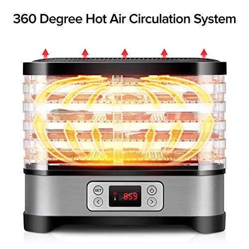 image for Hauture Food Dehydrator Machine, Digital Timer and Temperature Control