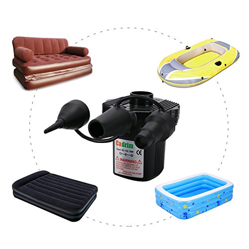image for Cadrim Electric Air Pump 110V AC/12V DC Portable Air Pump for Inflatab