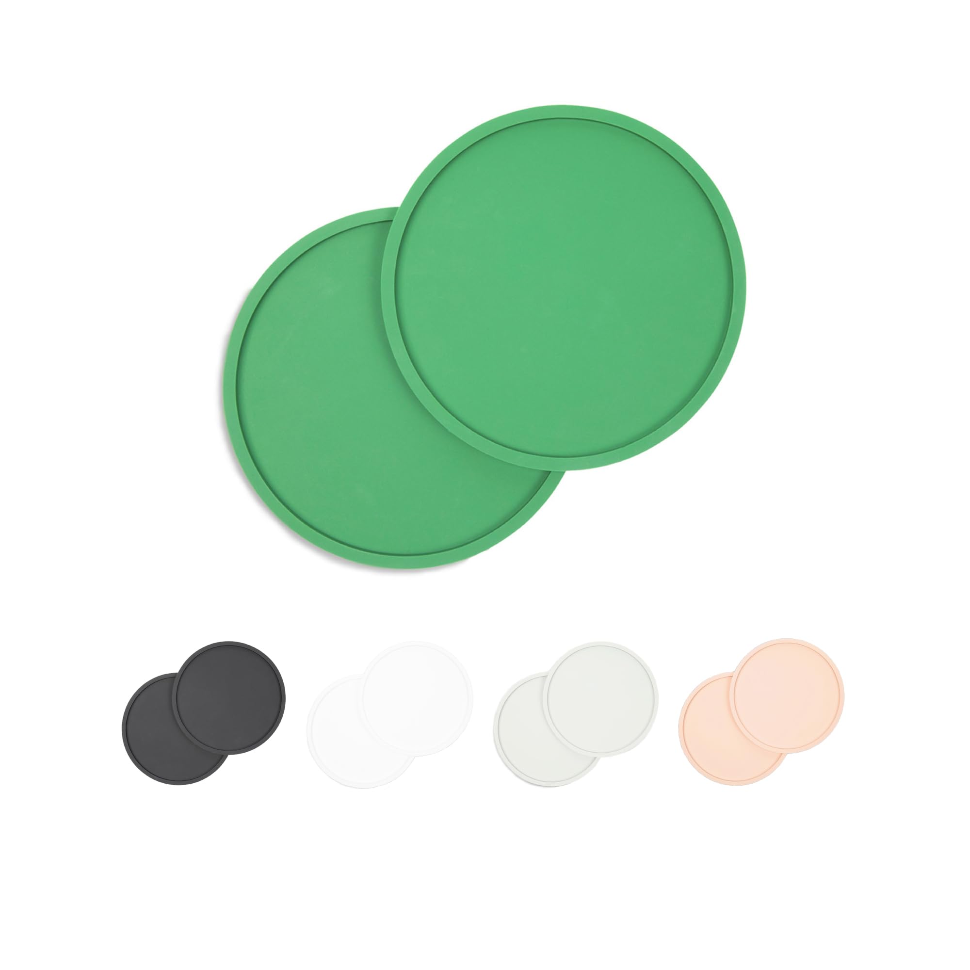 Photo 1 of Waggo Habit Silicone Dog Placemat – Set of 2 Modern Heavyweight Silicone Dog Food Mats, Dishwasher Safe, Non-Slip, Solid Color – Forest Green (Medium, 7")