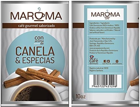 Maroma Dominican Republic Premium Ground Coffee - 100% Dominican Coffee (Flavor Cinnamon)