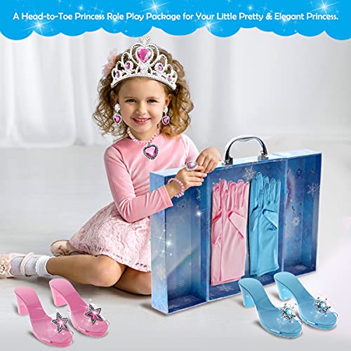 Princess Toys Gifts for 3 4 5 6 7 8 Year Old Girls,Toddler Little Girl Toys ages 3+ Year Old Birthday Easter Halloween Christmas Gifts Princess Dress Up Shoes Exquisite Box Indoor Outdoor Party Games
