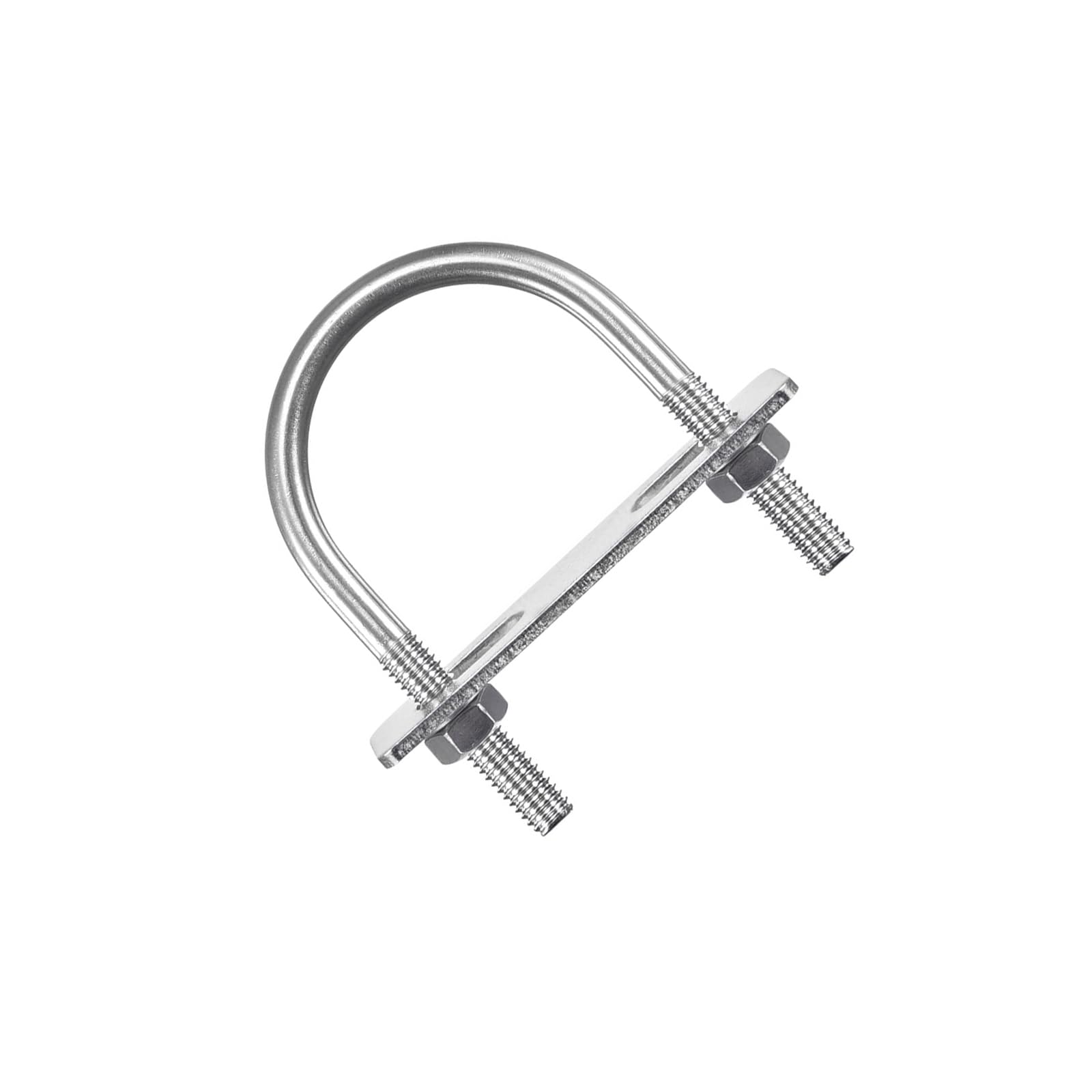 MACHSWON Round U-Bolt,3 Set 304 Stainless Steel M8 U Bolts 51mm(2") Inner Width 78mm Length with Nuts and Frame Plate for Automobiles Boat Trailer