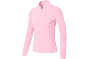BGOWATU Women's Workout Jacket Lightweight Zip up Running Athletic Jackets with Thumb Holes