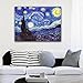Wieco Art Starry Night Canvas Prints Wall Art by Van Gogh Classical Famous Artwork Huge Size Modern Blue Impressionist Sky Star Pictures Paintings for Living Room Bedroom Home Decorations