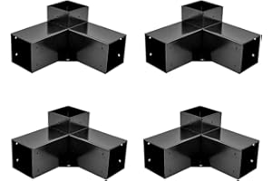 OUTMAX 4x4 Woodworks Pergola Brackets Kit with 3-Way Corner Extension Brackets, Metal Brackets for Wood Beams, Gardens, Carport and Metal Gazebo Kits