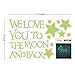 Homics Nursery Wall Decals Luminous Words Sticker At Night - WE LOVE YOU TO THE MOON AND BACK - Words Glow In The Dark with Stars Around