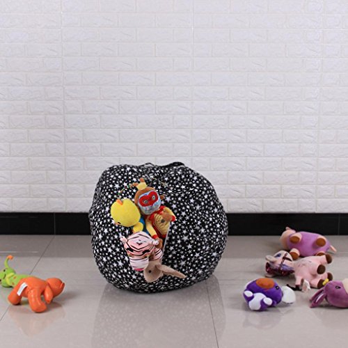 Auwer Stuffed Animal Storage Kid Bean Bag Chair - Plush Toy Storage for your Child's Stuffed Animals and Blankets (I)