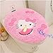 eliphs 4PCS Hello Kitty Bathroom Set Toilet Cover WC Seat Cover Bath Mat Holder Pink/Rose Red (Pink)