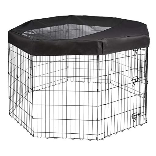AmazonBasics Metal Pet Playpen Cage Mesh and Fabric Top Cover Awesome