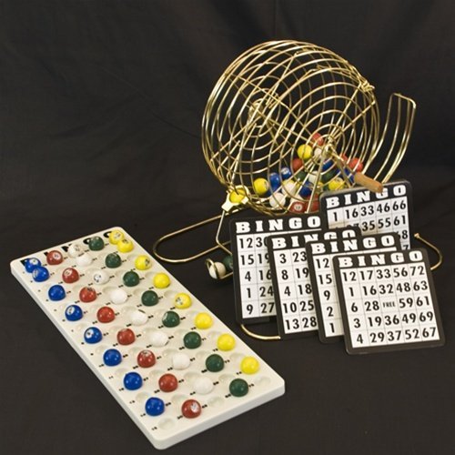 Bingo Game Set with Brass Cage