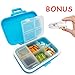 AIYONA Pill Box for Travel Vitamin Pill Organizer Sturdy Pill Case for Purse or Pocket Portable Pill Cases Food Grade Carry Case with Water-resistant 6 Compartments Bonus Pill Splitter (Baby Blue)
