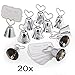 JZK 20 Sliver Bell Wedding Kissing Bell Card Holder Photo Holder memo Holder Place Holder for Wedding Birthday Baby Shower Christmas Party
