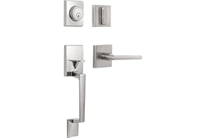 GUA OYH Front Door Handleset - Satin Nickel Handle Lever Set with Deadbolt for Door or Office