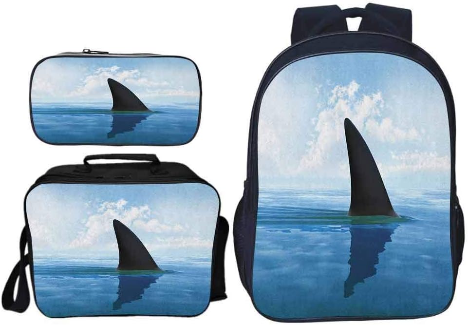 Durable and Easy to Clean Backpack, Shark Shark Fish Fin