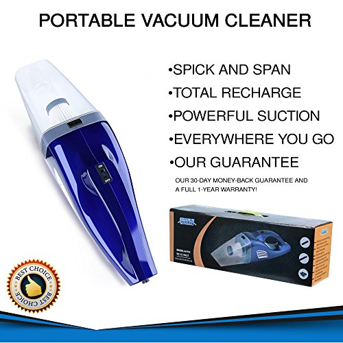 Portable Vacuum Cleaner for Car – Small Handheld Vacuum and Attachments for Cars, Trucks, Vans – Cordless Hand Vacuum with Rechargeable Battery – Essential Interior Car Cleaning Supplies by SHRAGIS - Thumbnail 2