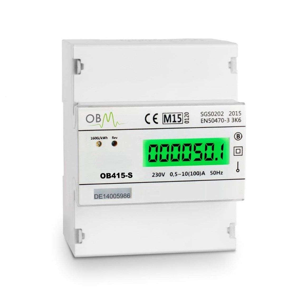 Owen Brothers Metering OB415-S 100AMP MID Din Rail Mounted kW/h with Pulsed Output Electric Meter