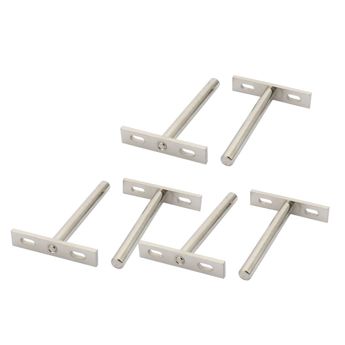 Sourcingmap 4" Length 10mm Diameter Cold Rolled Steel Invisible Floating Shelf Bracket 6pcs