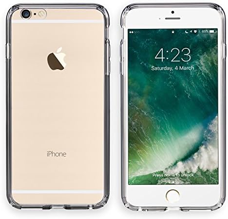 iPhone 6S/6 Plus Case, JOJO MALL [Crystal Clear] New Shock Absorbing Anti-Scratch Clear Back Cover Case, with Air Cushion Technology for iPhone 6 Plus and iPhone 6s Plus Case(Black Transparent)