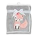 Lambs & Ivy Friendship Tree Gray/Pink Woodland Fox Baby Blanket